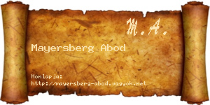 Mayersberg Abod névjegykártya
